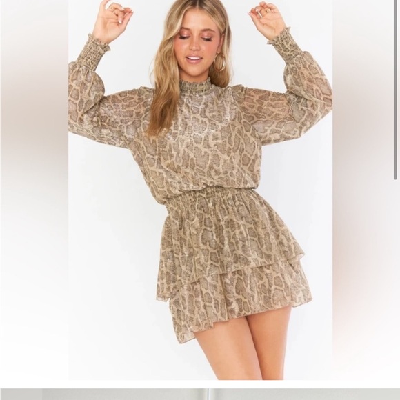 Show Me Your Mumu - Russo Ruffle Dress - Glitter Python - Small. B88 - Picture 3 of 11
